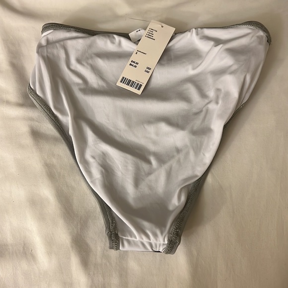 Nwt out from under silver high-waisted vintage style ruched bikini bottoms m - Picture 13 of 13
